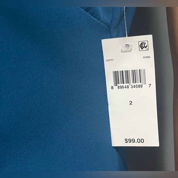 Julia Jordan Teal Blue Women's Sheath One Shoulder Ruffle Cocktail Dress - Picture 8 of 8